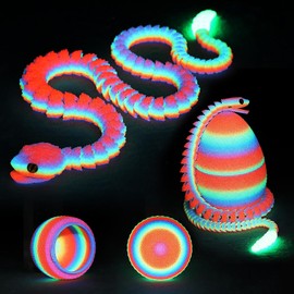 HIMS 3D Printed Snake Egg, Easter 3D Printed Snake with Egg, Movable Snake Fidget Toy, 3D Printed Dragon Egg, Easter Snake Eggs, Flexible Snakes and Egg Toy for Children