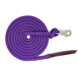 Knotty Girlz Premium 1/2" Samson EQ Yacht Braid Lead Rope with Nickel Trigger Bull Snap. Option for 12ft, 14ft and 16ft Lengths (Purple, 14 FT)