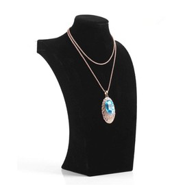 Made in Cosmos Jewelry Stable Faux Leather PU Material Gold Silver Black White Store Artist Necklace Stand Exhibition Display Torso (9.8 inches (25 cm) Black Velvet)