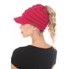 C.C BeanieTail Warm Knit Messy High Bun Ponytail Visor Beanie