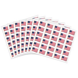 CPicdn 210Pcs American Flag 3D Dome Sticker, Patriotic Mini Flag Sticker Independence Day Supplies Waterproof Veterans Memorial Day USA Pride Support Decal for Your Name Badge Parade Gift