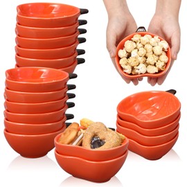 12 Pcs Fall Ramekins 6 oz Oven Safe Pumpkin Ceramic Ramekins Small Creme Dishes Dipping Pumpkins Baking Dish Thanksgiving Pumpkin Shaped Bowl Plates for Kitchen Party Snack Serving Dip Sauce Condiments
