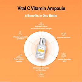 OMICEL Vital C Vitamin Ampoule - 30ml | Brightening Serum for Skin Pigmentation & Elasticity | Anti-Aging Vitamin C Skincare Solution