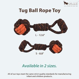 P.L.A.Y. Cute Outdoor Dog Toys - Scout & About Tug Ball Rope Toy, Great for Puppies & Small, Medium, Large Dogs - Machine Washable, Ultra-Durable, Good for Agility Training, Tugging, Fetch (Small)