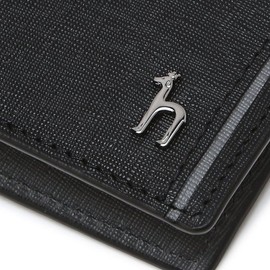 Hazzys (대전신세계)COLOR POINT 블랙 배색포인트 소가죽 슬림 반지갑  HJWA5F330BK (Daejeon Shinsegae) COLOR POINT Black Contrast Point Cowhide Slim Wallet HJWA5F330BK