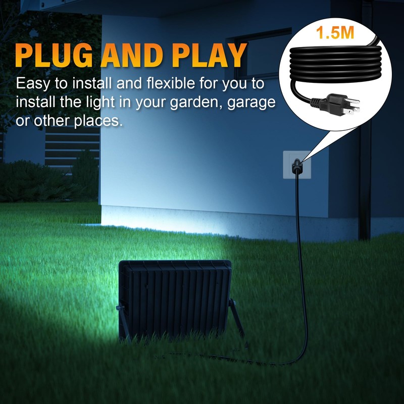YOJZMA 50W Flood Lights Outdoor 5000 lm Super Bright Security