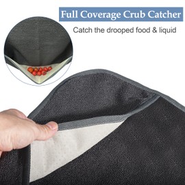 Jotogoyob Adult Bibs for Elderly Women Men,Waterproof Clothing Protectors with Crumb Catcher,Comfortable towel bibs for Feeding