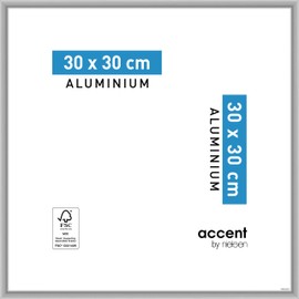 accent by nielsen Aluminium Bilderrahmen Accent, 30x30 cm, Silber Matt