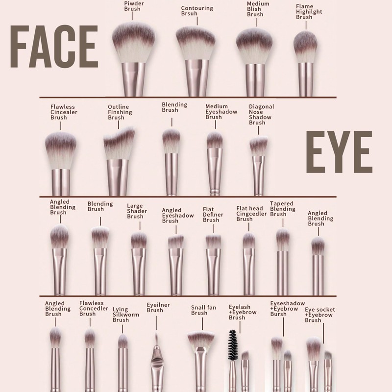Generic Professional Makeup Brush Set, 54 Pieces, Makeup Brushes, Sponges,