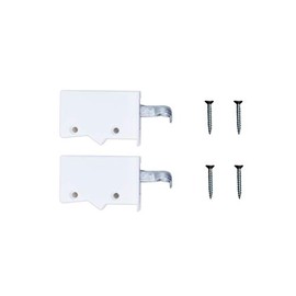 2 x Sossai® Dexo Cabinet Hangers | Hanger + Screws Set | Colour: White | Wall Bracket, Cupboard Holder for Kitchen Wall Cabinets