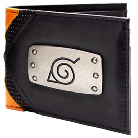 Shinobi Ninja Uzumaki Clan Hidden Leaf Crest Konoha Wallet Dual ID & Card Holder Orange, orange, Bi-Fold
