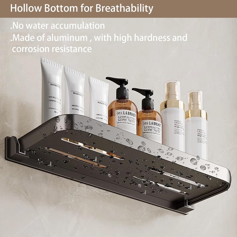 SWEAMTING RV Aluminum Foldabling Shelf-Hidden,Small Folding Wall Shelves for Bathroom,VR,Campers,Kitchen.90°Folding