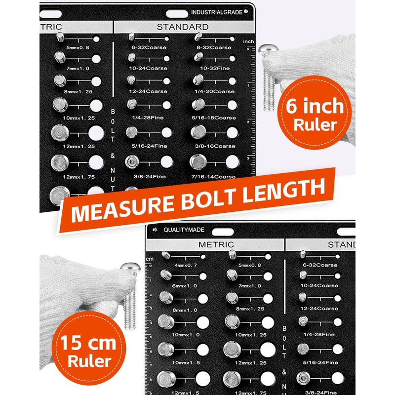 42 Thread Checker Standard and Metric Kinok Bolt Size and