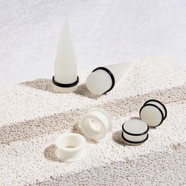 Longbeauty 36Pcs 00G-20mm Ear Gauge Stretching Kit Acrylic Tapers for Ear Gauges Kit and Thick Silicone Tunnels Stretchers Expanders Multicolor