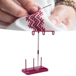 Soporte de hilo de cono, soporte de hilo de máquina de coser Instalación simple Construcción desmontable Color púrpura para bordado en casa