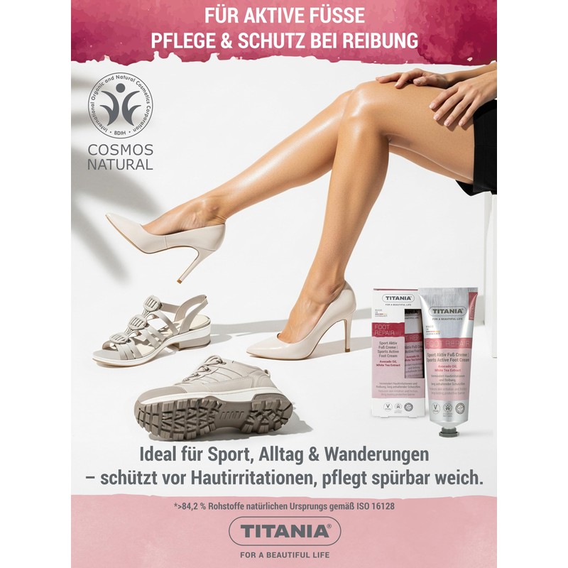 TITANIA Sport Active Foot Cream Nourishing & Protective for Friction