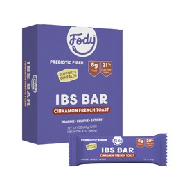 Fody Foods Low Fodmap Cinnamon French Toast IBS Bar with Prebiotic Fiber - Pack of 12