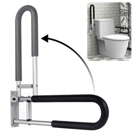 Handicap Grab Bars Rails 23.6 Inch Toilet Handrails Bathroom Safety Bar Hand Support Rail Handicapped Handrail Accessories for Seniors Elderly (24inch)