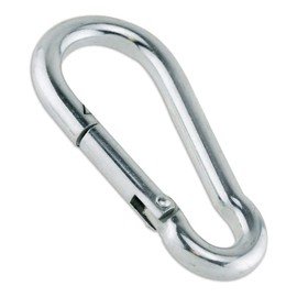 2 x Carabina Snap Hook Clips 8mm x 80mm Metal Galvanised Snap Hook Clip Rope Connector Small Snap Clamp Key Chain Link Buckle for Hammock Swing Set Outdoor Travel Camping Fishing Hiking.