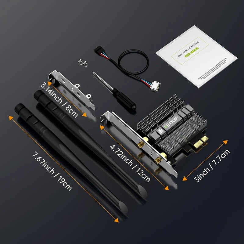 Wi-Fi 7 Bluetooth 5.4 PCIe Wifi Adapter Network Card with