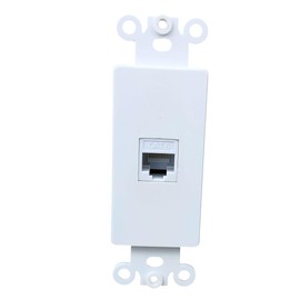 BOPLAT 1 Port CAT6 Ethernet Decora Wall Plate Insert Female to Female - Single CAT 6 RJ45 Keystone Jack Decora Faceplate for Decorator Wallplate