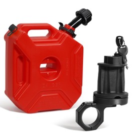 Transfer Tank Fits 5L/1.3 Water Tank With Upgraded Spout and Mounting Bracket,Storage Transfer Device Adjustable Flow Rate & Automatic Closing for Car Motorcycle UTV SUV ATV Off Road Most Cars Red
