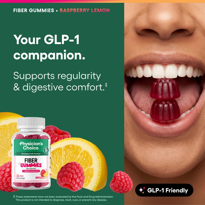 Physician’s Choice Fiber Gummies for Digestive Health & Regularity -
