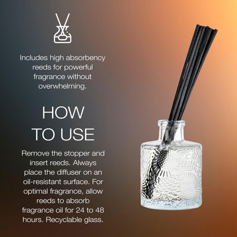 Voluspa Moso Bamboo Scented Reed Diffuser, 3.4 oz, Luxury Bamboo