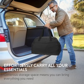 Navaris Travel Bag - Weekend Foldable Holdall - Airline Cabin & Underseat Luggage - Durable & Lightweight - Large Duffle Bags with Pockets & Adjustable Strap - 55L Capacity, Black