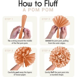 12 Pcs Paper Flower Pom Pom Flower Paper 4 Color Combination 3 Size 20cm/25cm/30cm Decoration/Party Decoration/Festival/Event Decoration(Yellow)