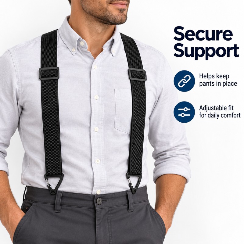 Heavy Duty Work Suspenders for Pants – Adjustable 1.5-Inch Wide