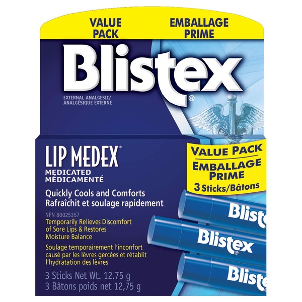 Blistex Lip Medex Stick Value Pack 3 count