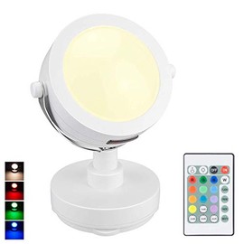 HONGUT LED Accent Lights Battery Operated, Dimmable Picture Light with Remote, 12 Color Changing Art Lights, Wireless Puck Light with 360°Rotate Lights Head, Stick on Spotlight for Dartboard, Painting