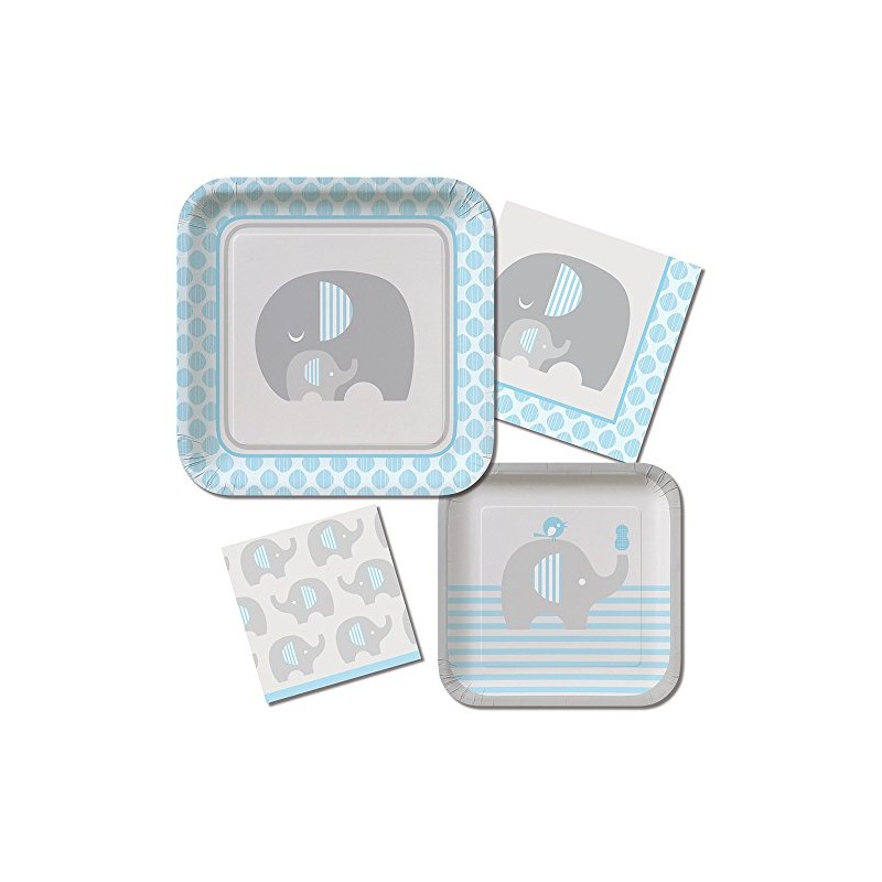 Creative Converting Little Peanut-Boy Square Paper Dessert Plates (8 Count),