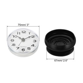 PATIKIL Waterproof Shower Clock, 2 Pack Non Ticking Silent Mini Cute Mirror Wall Clocks with Suction Cup for Bathroom Kitchen Home Decoration, Black/Black