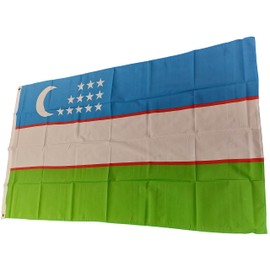 Uzbekistan Flag 5ft x 3ft 75d Premium Polyester Suitable For Flagpoles