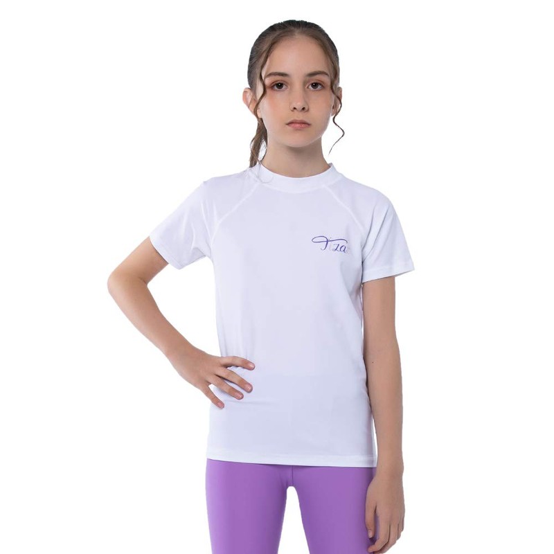 TIZAX Girls Short Sleeve Swimming Shirts Kids Sun Protection Rash