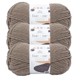 Lion Brand (3 Pack) Lion Brand Yarn 617-125AI Two of Wands: Hue + Me Bulky Yarn, Warm Stone
