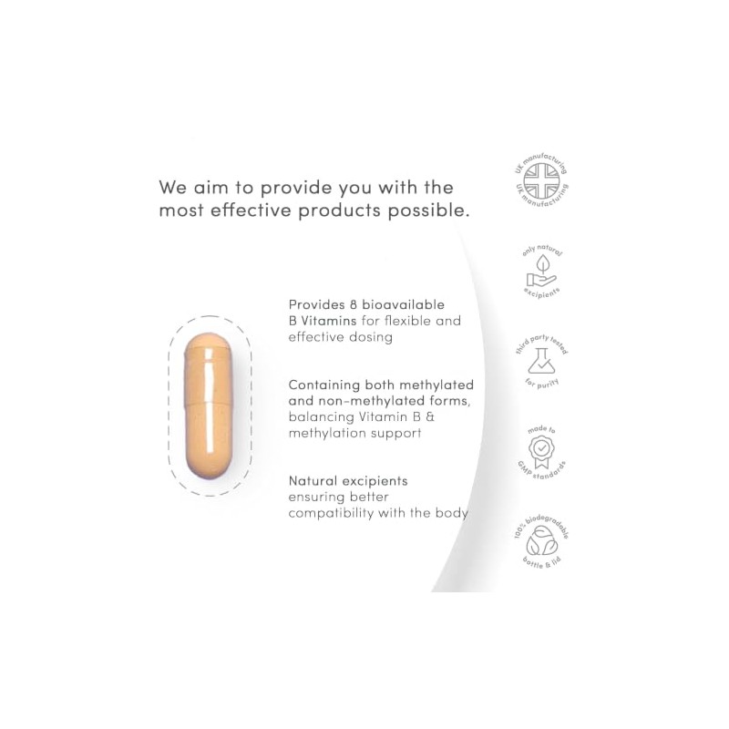 vP Vitality Pro Vitamin B Complex 60 Capsules - Methylated