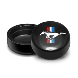 iPick Image for Ford Mustang Tri-Bar on Black ABS Plastic License Plate Frame Screw Covers