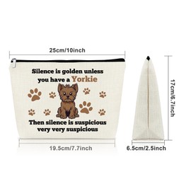 Yorkie Lover Gifts for Women Girl Makeup Bag Yorkie Dog Gift for Owner Mom Dog Lover Gift for Daughter Sister Best Friend Cosmetic Bag Christmas Birthday Gifts for Her Female Travel Pouch