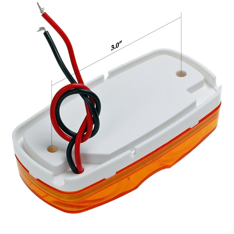 Partsam Five Trailer Marker LED Light Double Bullseye Amber 10