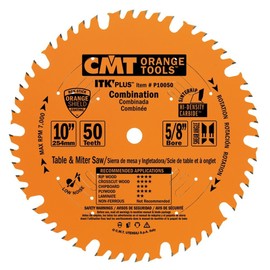 CMT P10050 ITK Plus Combination Saw Blade, 10 x 50 Teeth, 1FTG+ 4ATB Teeth with Shear with 5/8-Inch bore