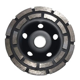 5" Double-Row Diamond-Cup Grinding-Wheel for Mastic Coating Removal Stone Concrete Granite