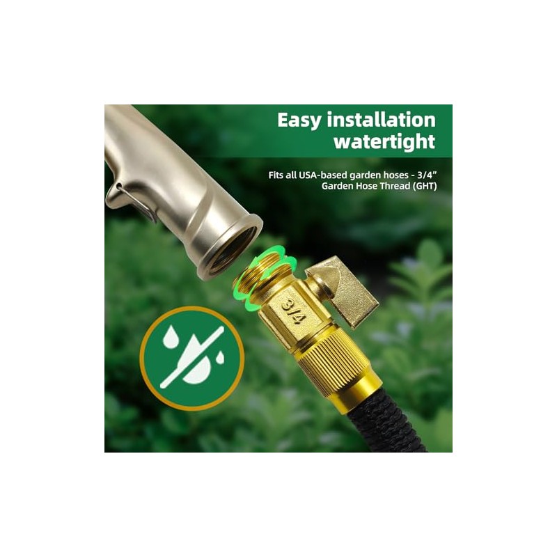ARXIVE Heavy Duty Metal Hose Nozzle with 4 Adjustable Spray