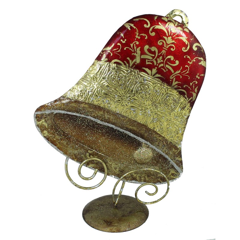 colourliving Decorative Christmas Bell Christmas Decoration Hand-Painted 34 cm High