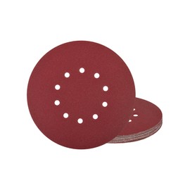 Yubpaiy Hook and Loop 15Pcs Sanding Discs 225mm Orbital Sander Pads 180 Git, 9 Inch Round Sandpaper Sheet Sander Disc for Drywall Sander Long Neck Sander Sanding Giraffe(10 Holes)