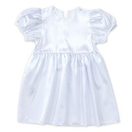 Artec 18337 Soft Satin Puff Sleeve Dress, White, Cosplay, Recitals, Play Parties, Handmade, Easy for Children
