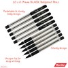 rorito 10 x 0.7mm Charmer BLACK Ballpoint Pens Soft Grip