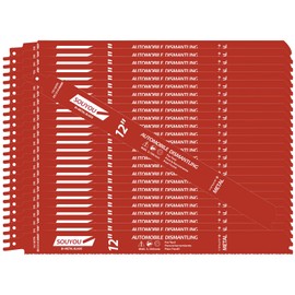 25 Pack 12 in 14/18 TPI Bi-Metal Reciprocating Saw Blades with Organizer Carbide Alloy Steel for Automobile Dismantling Metal Steel Cutting Non-Stick Coated for Less Heat for 1/16-5/18 Medium Metals